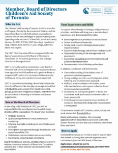 Job description for CAST Board of Directors